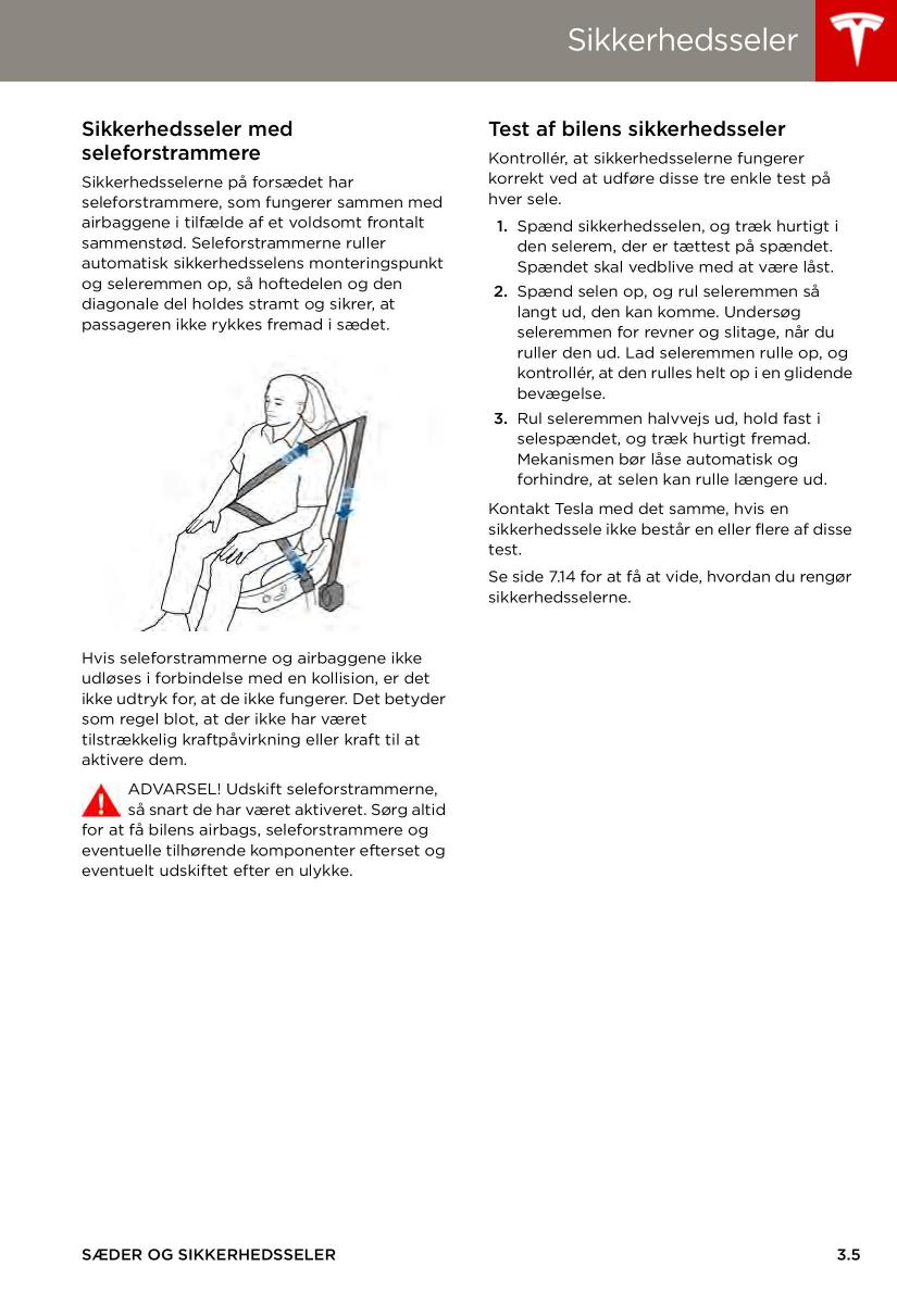 Tesla S Bilens instruktionsbog / page 27