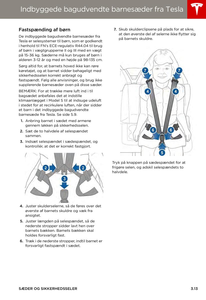 Tesla S Bilens instruktionsbog / page 35