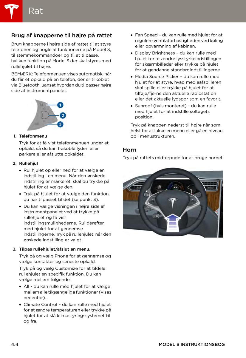 Tesla S Bilens instruktionsbog / page 44