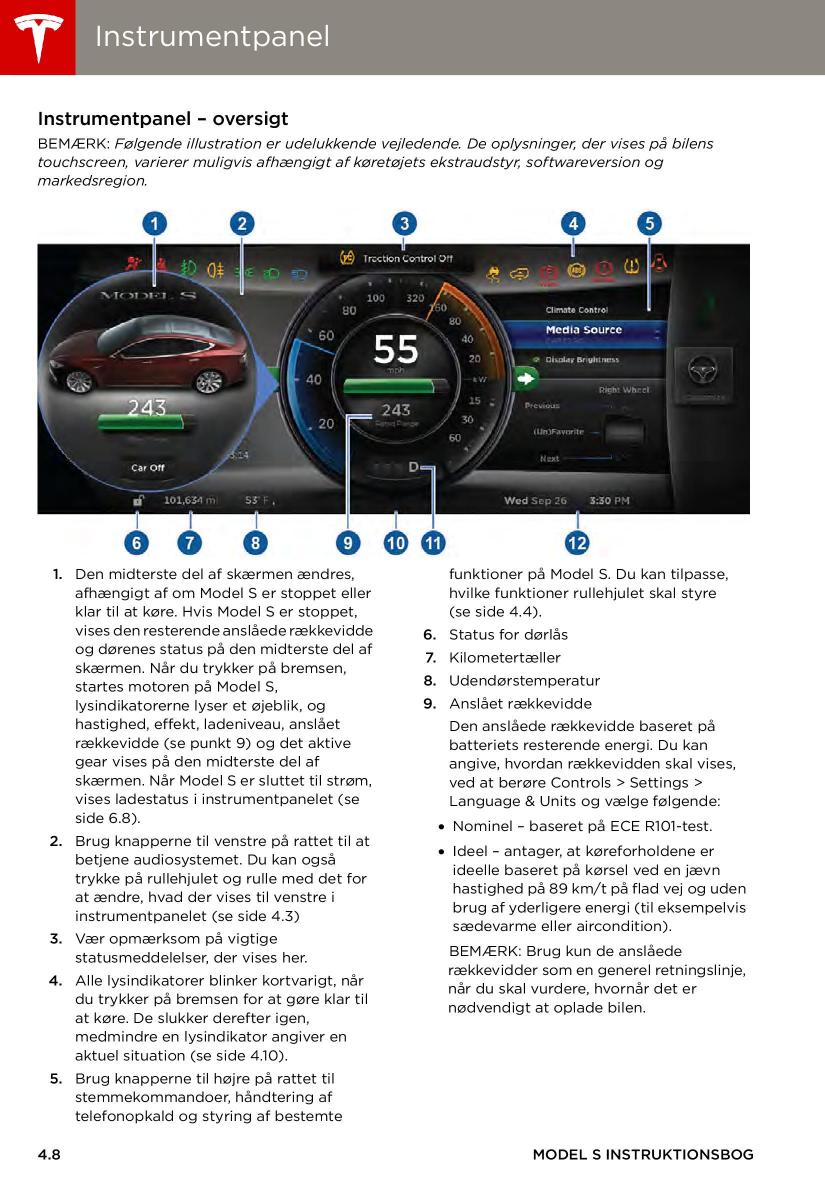 Tesla S Bilens instruktionsbog / page 48