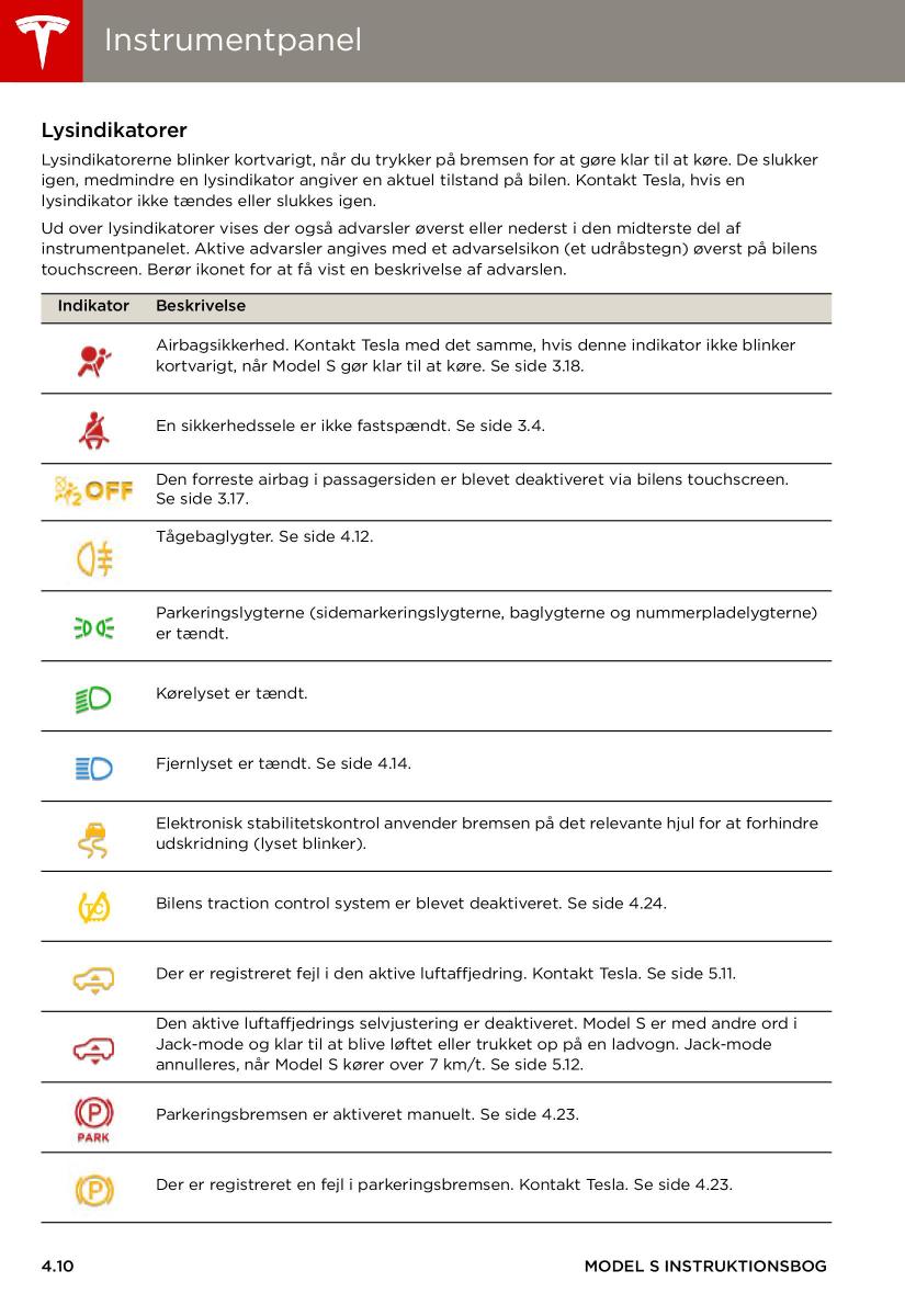 Tesla S Bilens instruktionsbog / page 50