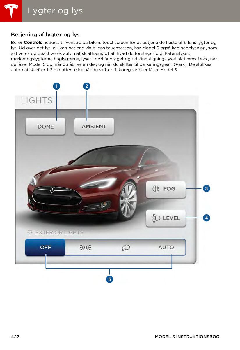 Tesla S Bilens instruktionsbog / page 52