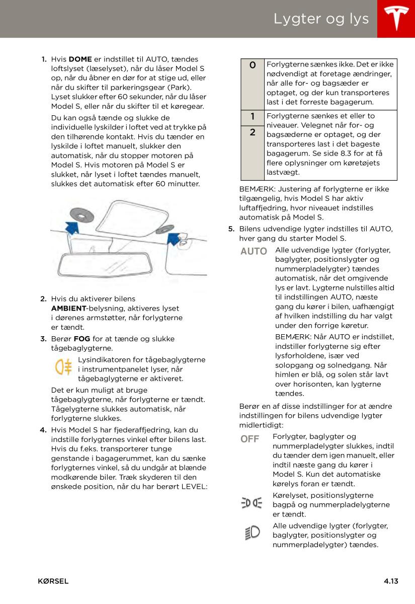 Tesla S Bilens instruktionsbog / page 53