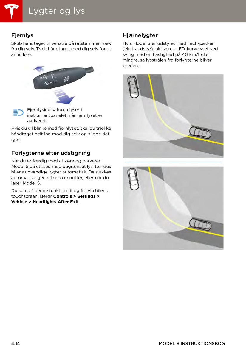 Tesla S Bilens instruktionsbog / page 54