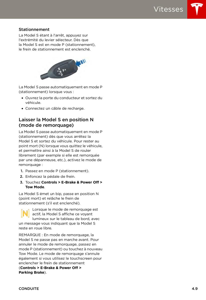 Tesla S manuel du proprietaire / page 55