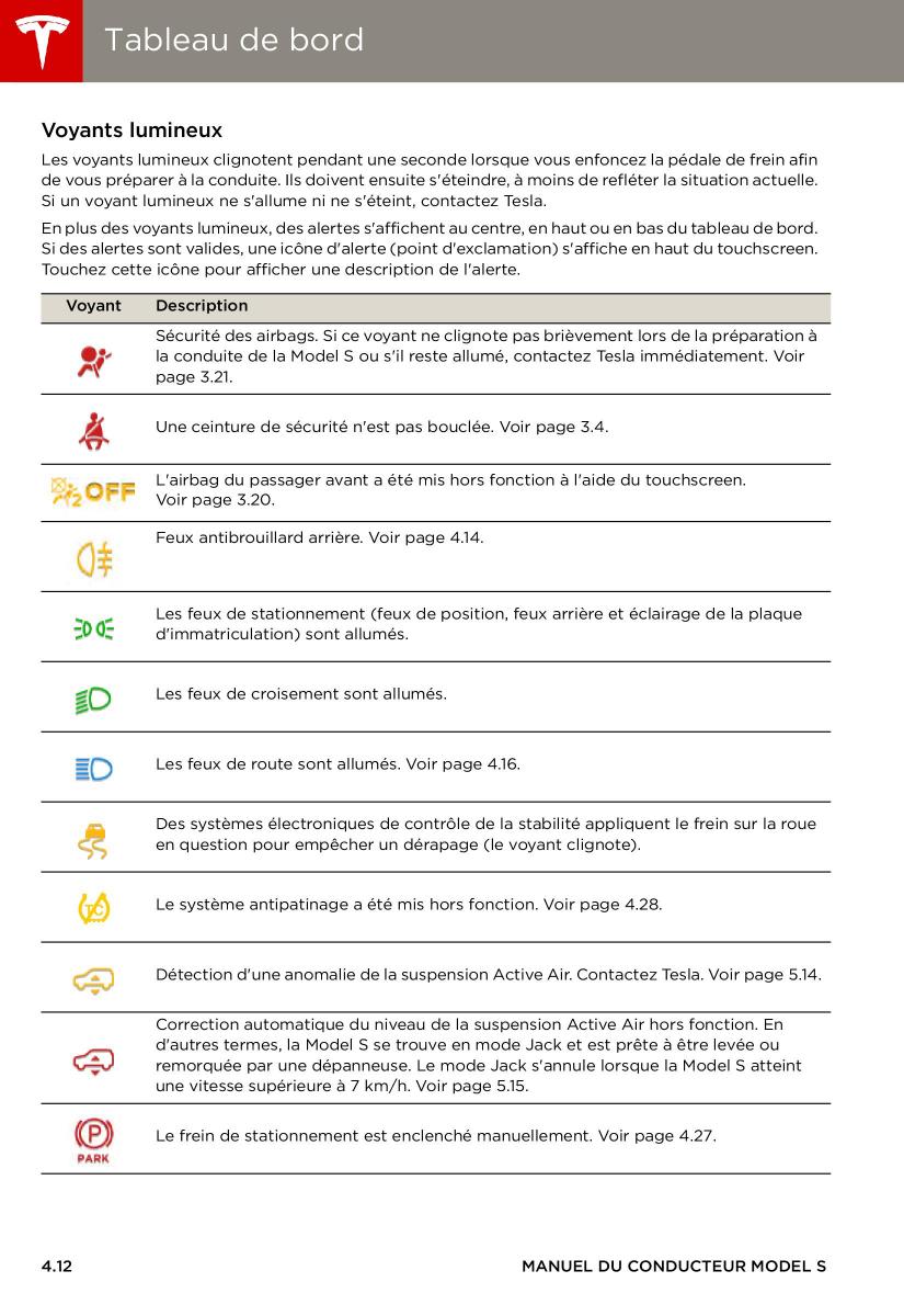 Tesla S manuel du proprietaire / page 58