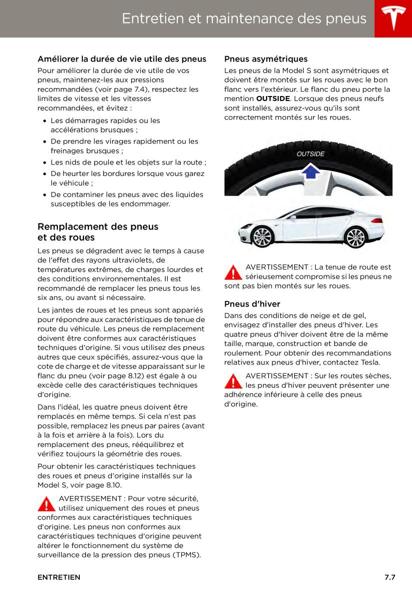 Tesla S manuel du proprietaire / page 129