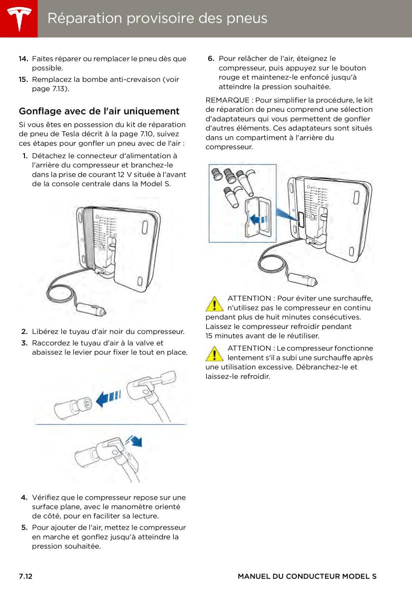 Tesla S manuel du proprietaire / page 134