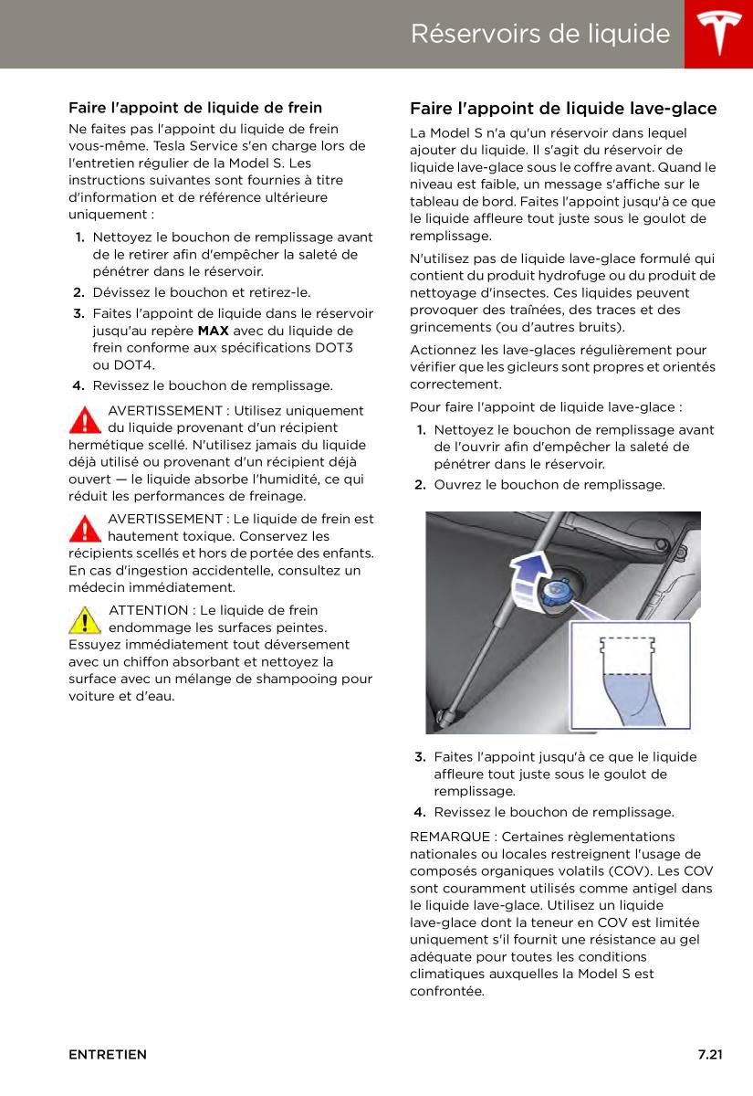 Tesla S manuel du proprietaire / page 143