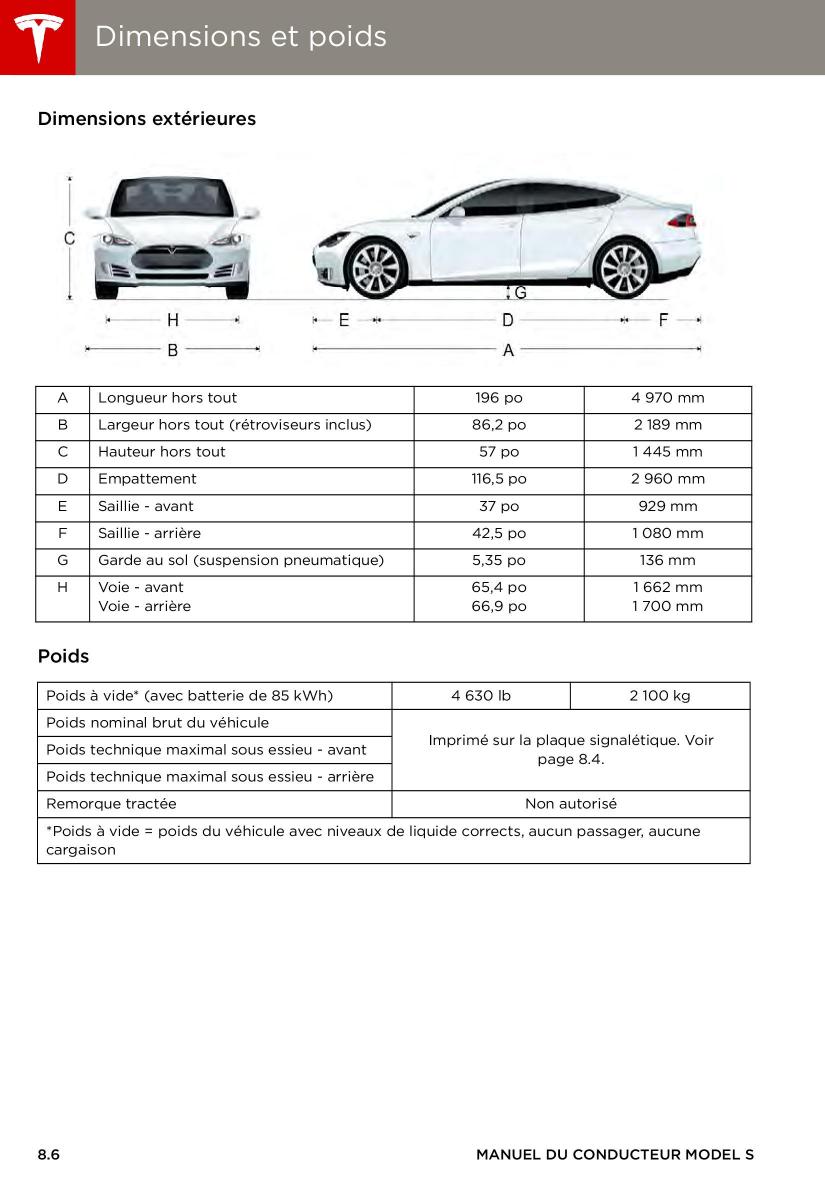 Tesla S manuel du proprietaire / page 158