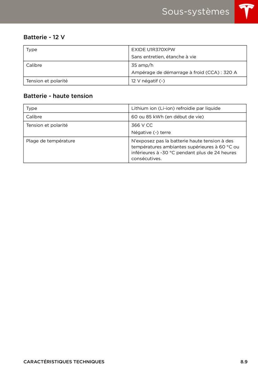 Tesla S manuel du proprietaire / page 161