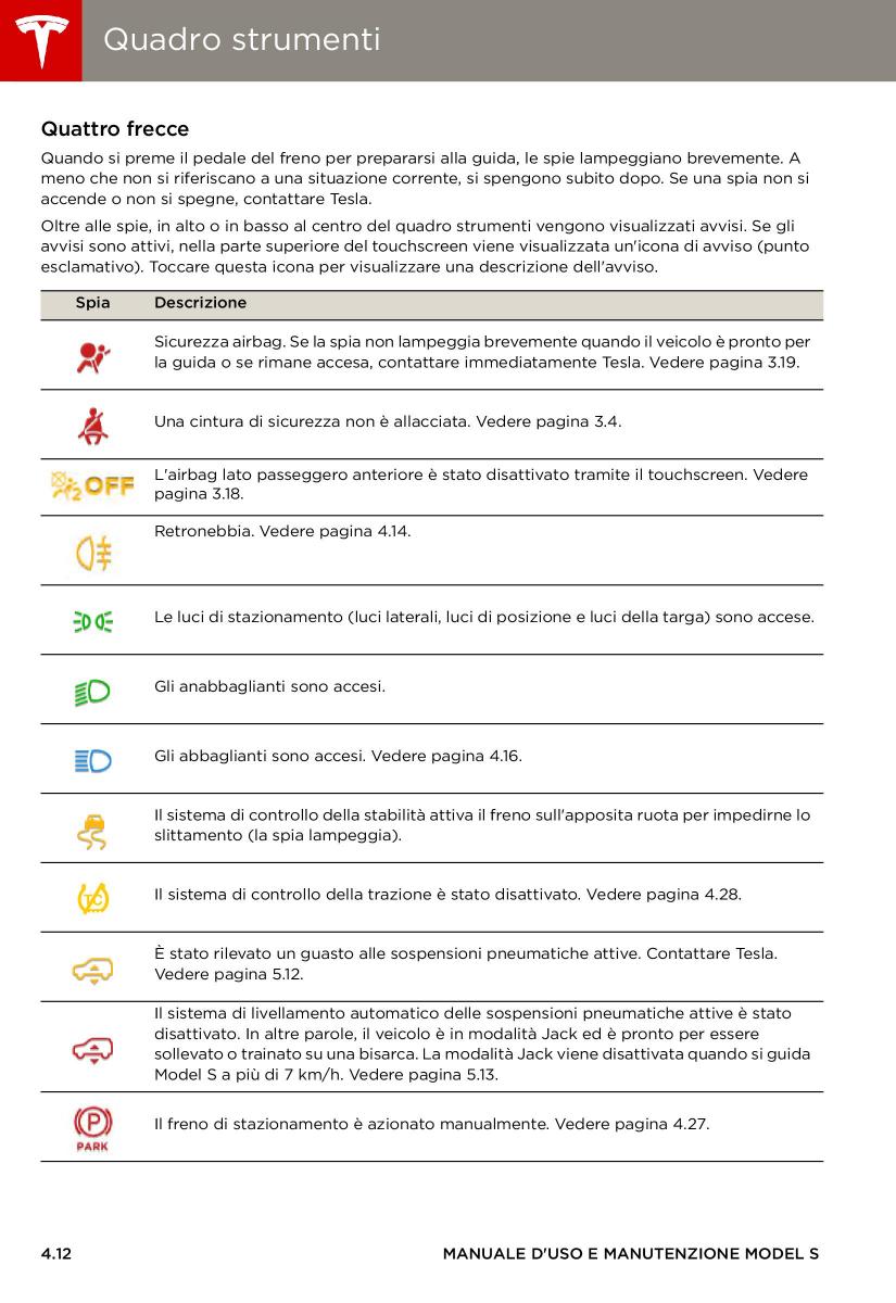 Tesla S manuale del proprietario / page 56