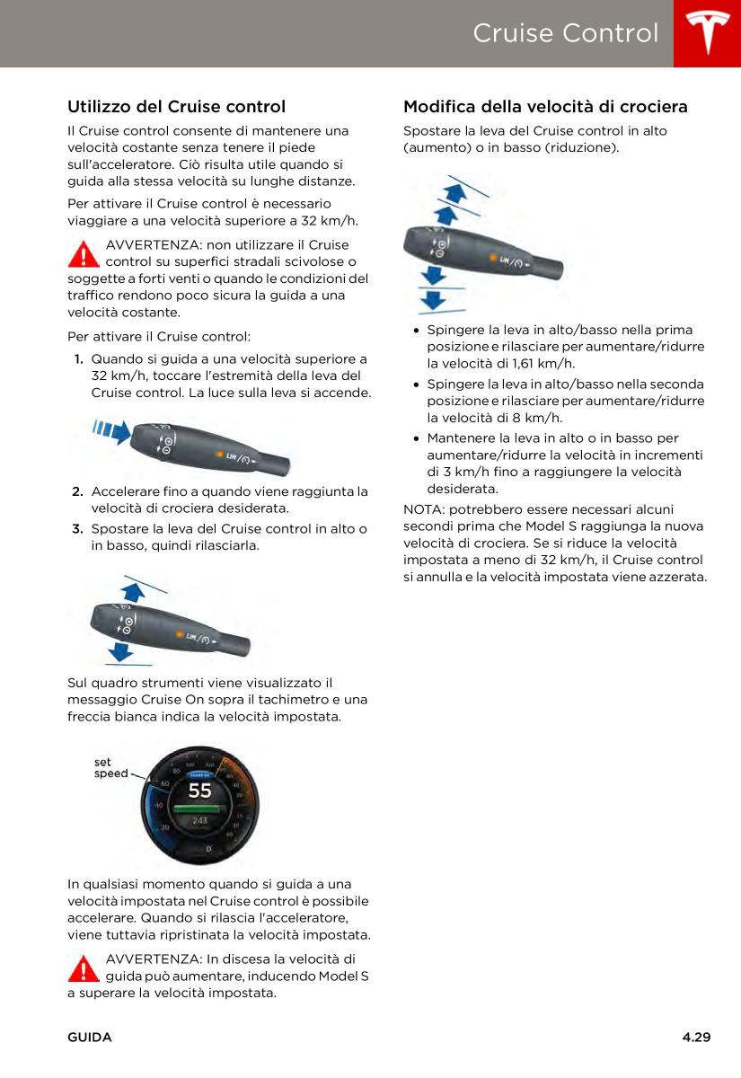 Tesla S manuale del proprietario / page 73