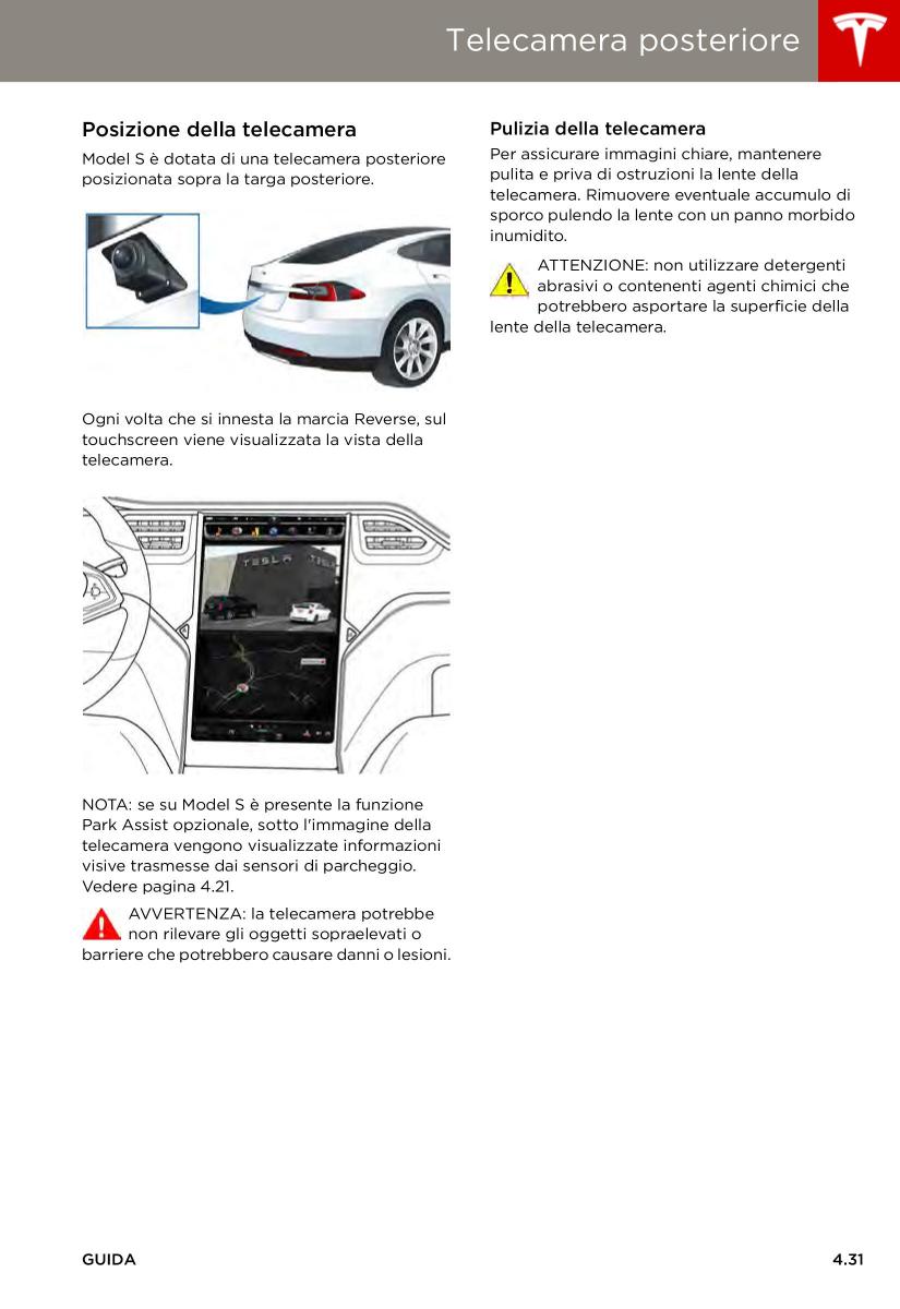 Tesla S manuale del proprietario / page 75