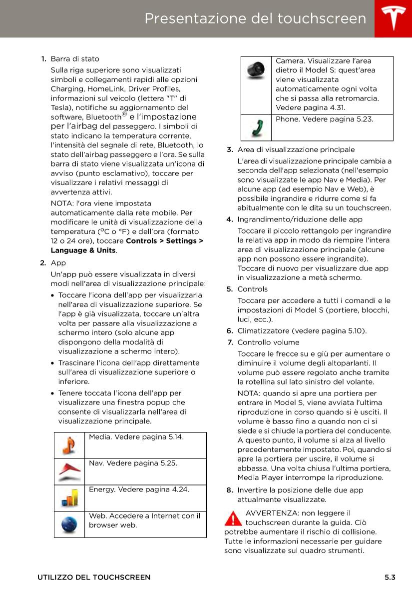 Tesla S manuale del proprietario / page 79