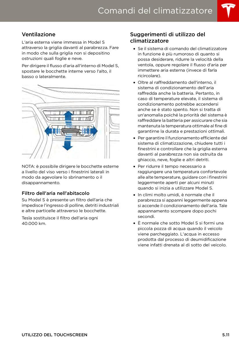 Tesla S manuale del proprietario / page 87