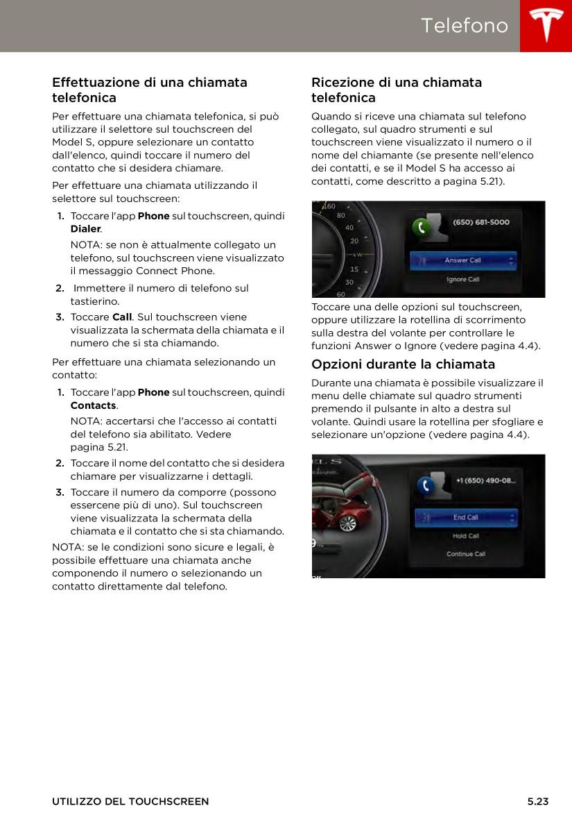 Tesla S manuale del proprietario / page 99