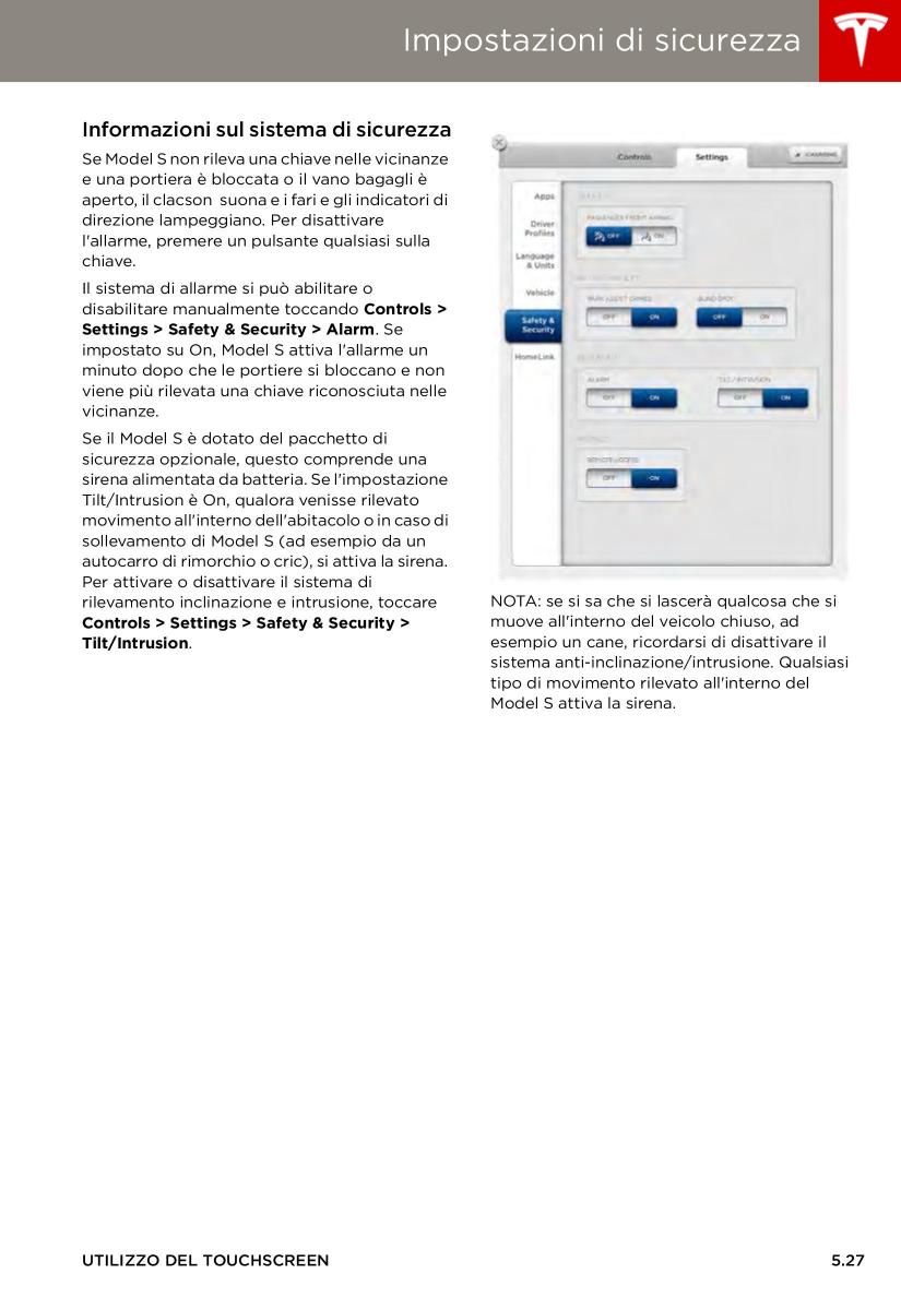 Tesla S manuale del proprietario / page 103