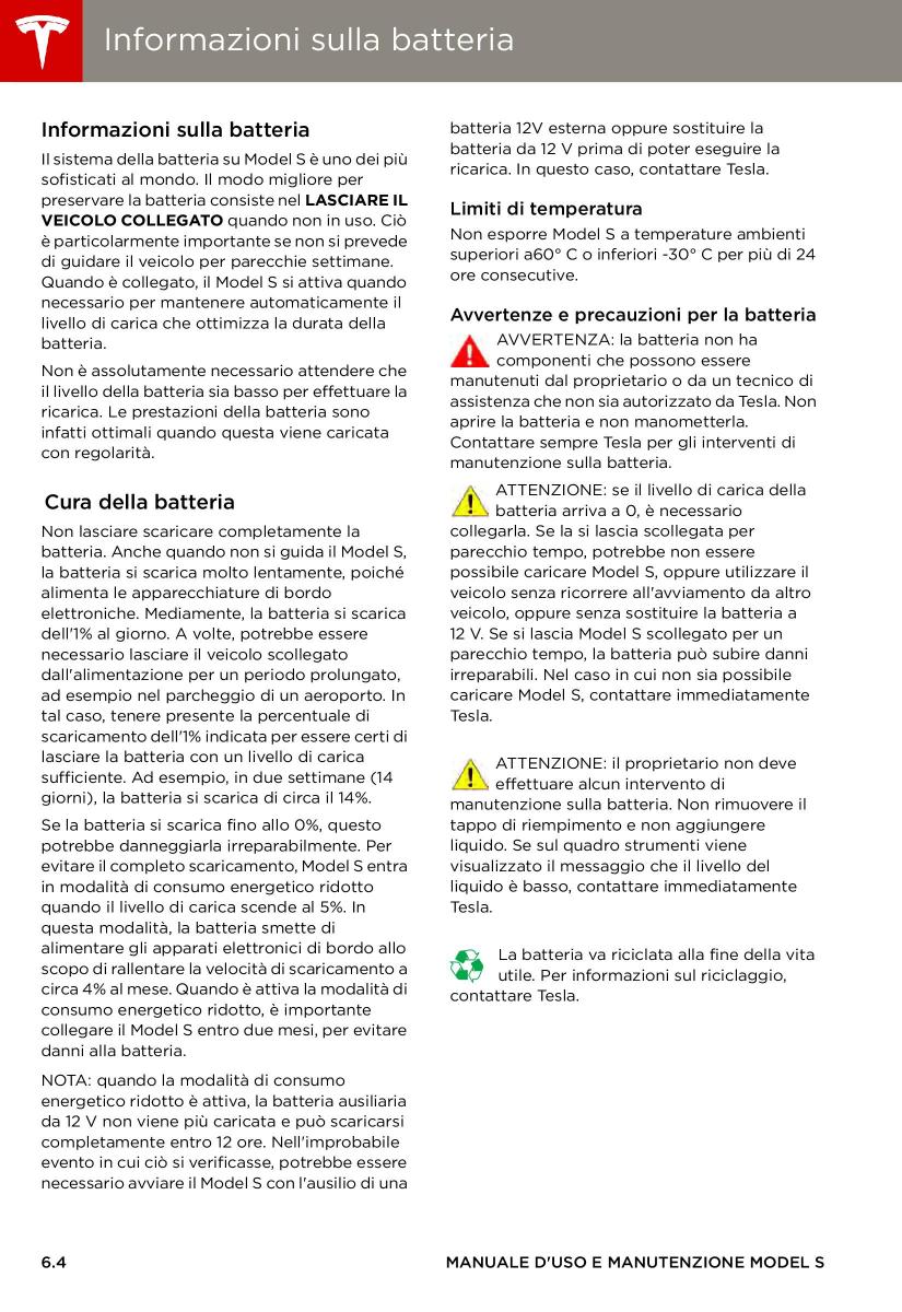 Tesla S manuale del proprietario / page 110