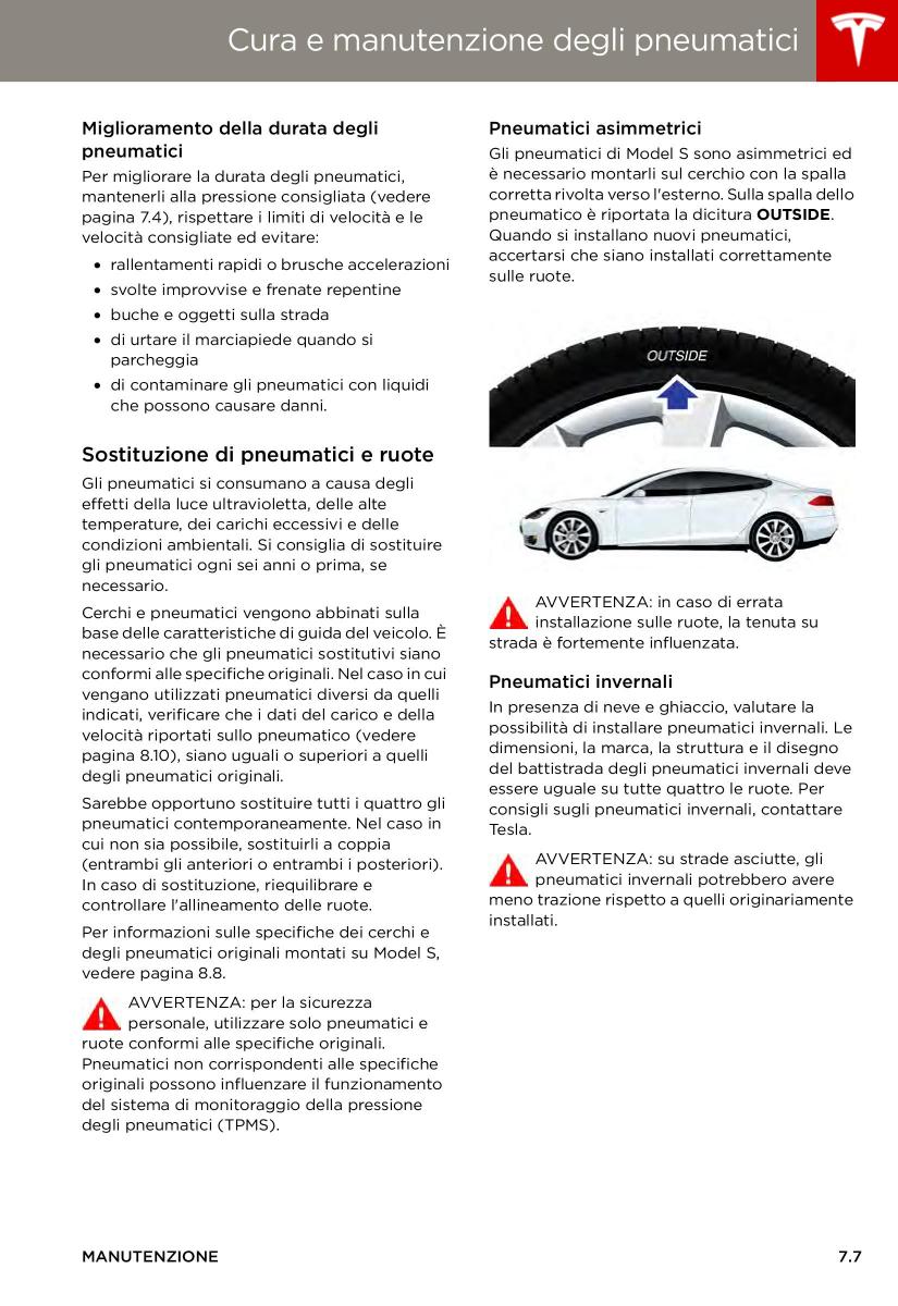 Tesla S manuale del proprietario / page 123