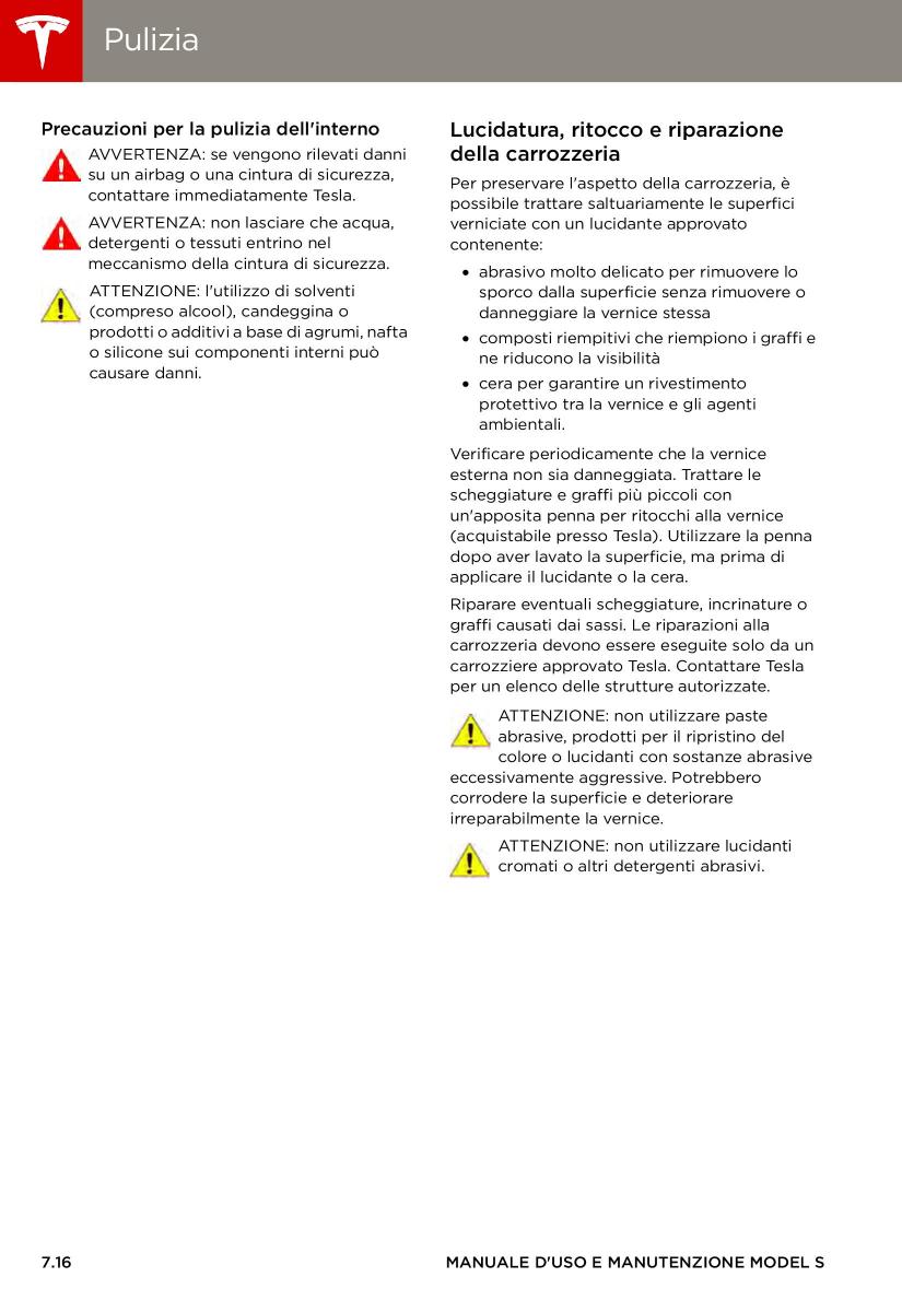 Tesla S manuale del proprietario / page 132