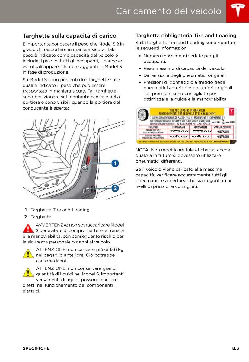 Tesla S manuale del proprietario / page 149