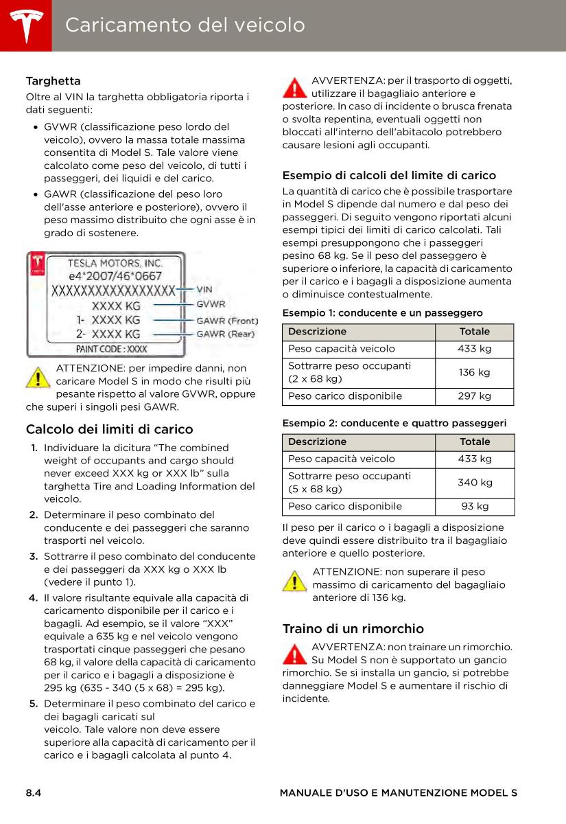 Tesla S manuale del proprietario / page 150