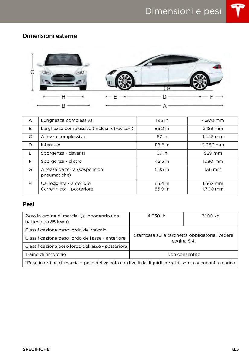 Tesla S manuale del proprietario / page 151