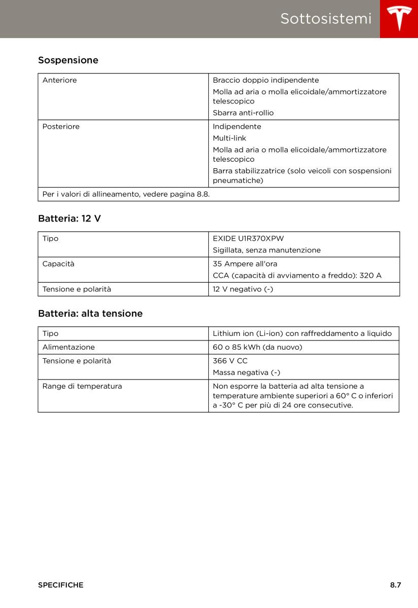 Tesla S manuale del proprietario / page 153