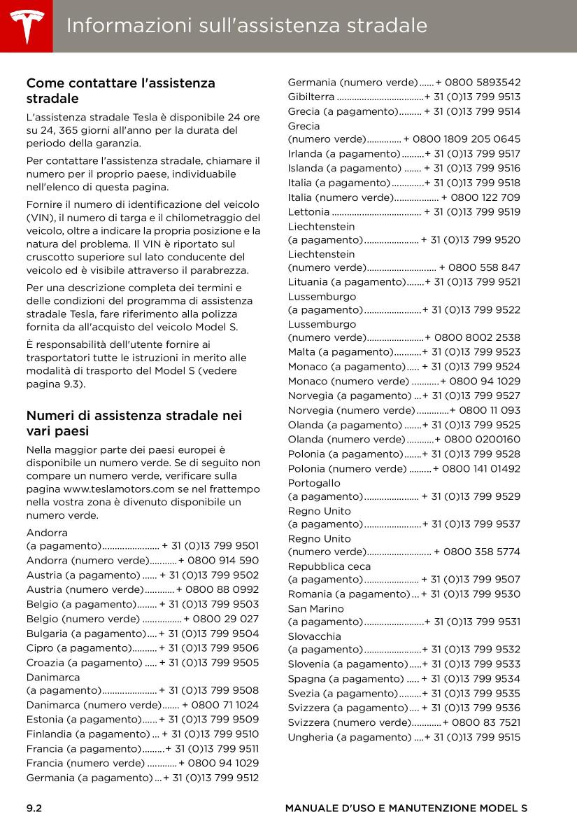 Tesla S manuale del proprietario / page 160