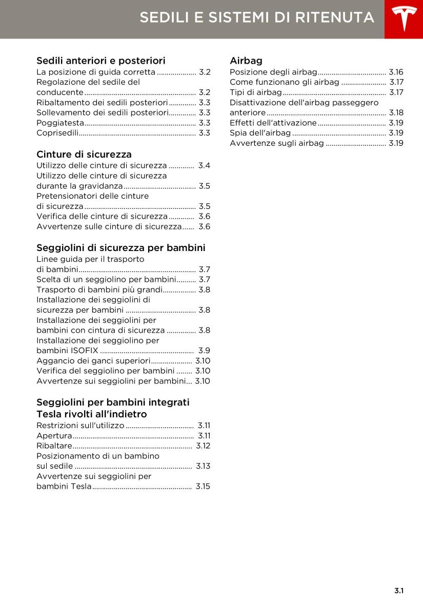 Tesla S manuale del proprietario / page 25