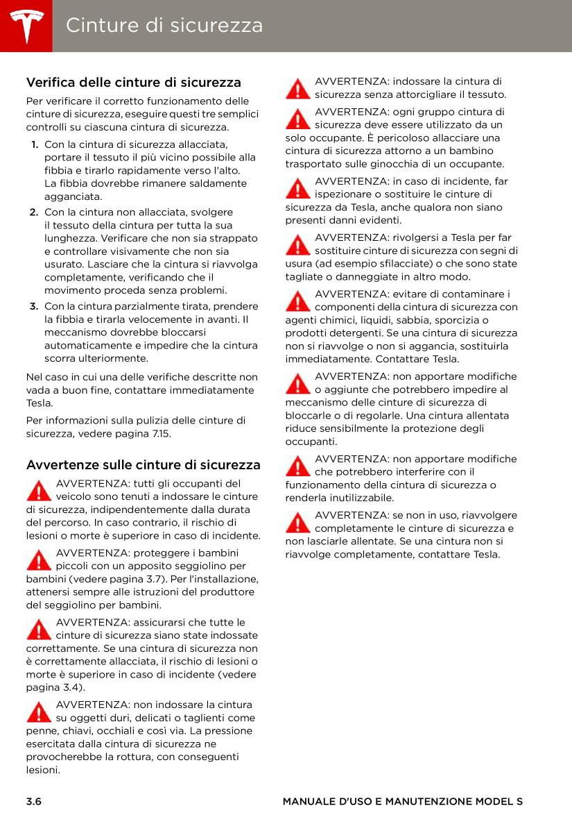 Tesla S manuale del proprietario / page 30