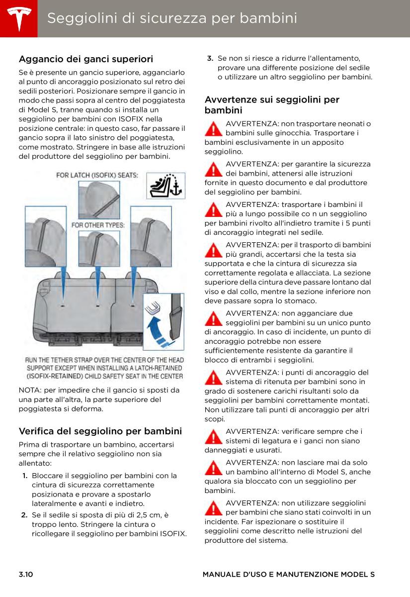 Tesla S manuale del proprietario / page 34