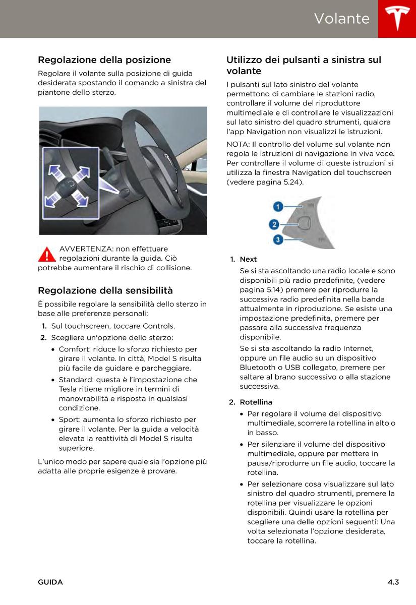 Tesla S manuale del proprietario / page 47