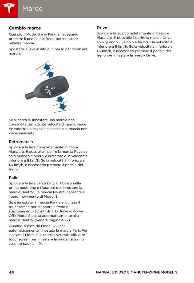 Tesla S manuale del proprietario / page 52