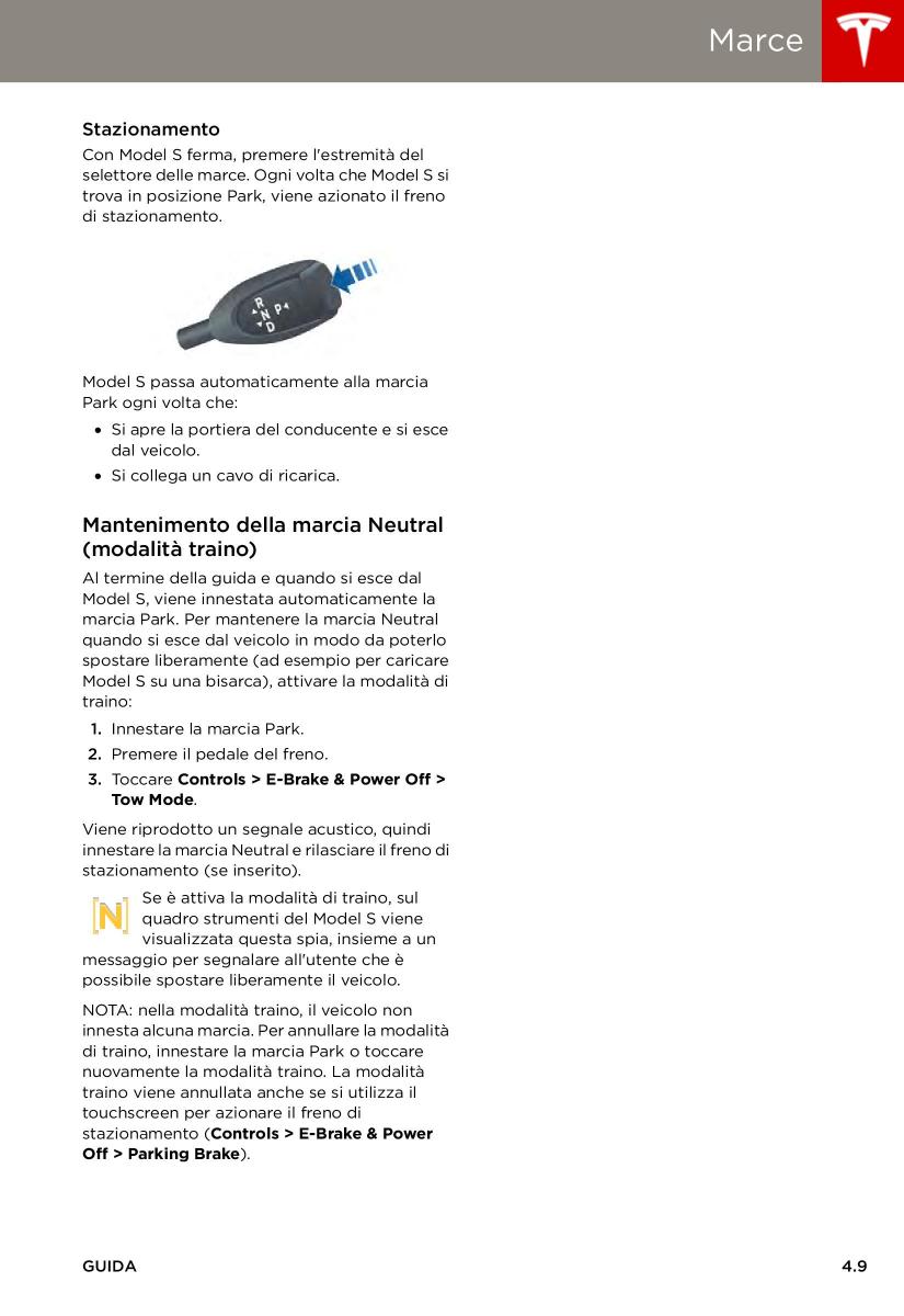 Tesla S manuale del proprietario / page 53