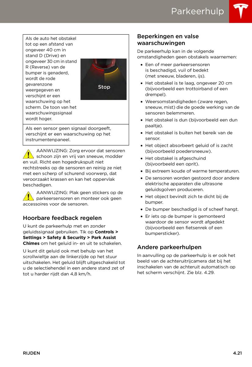 Tesla S handleiding / page 61