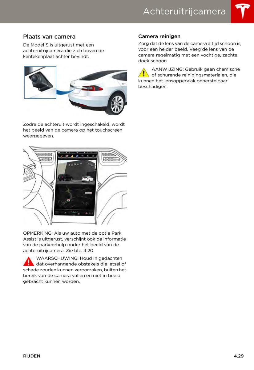 Tesla S handleiding / page 69