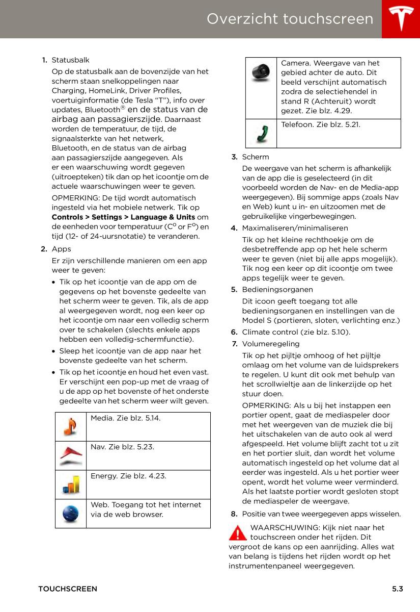 Tesla S handleiding / page 73