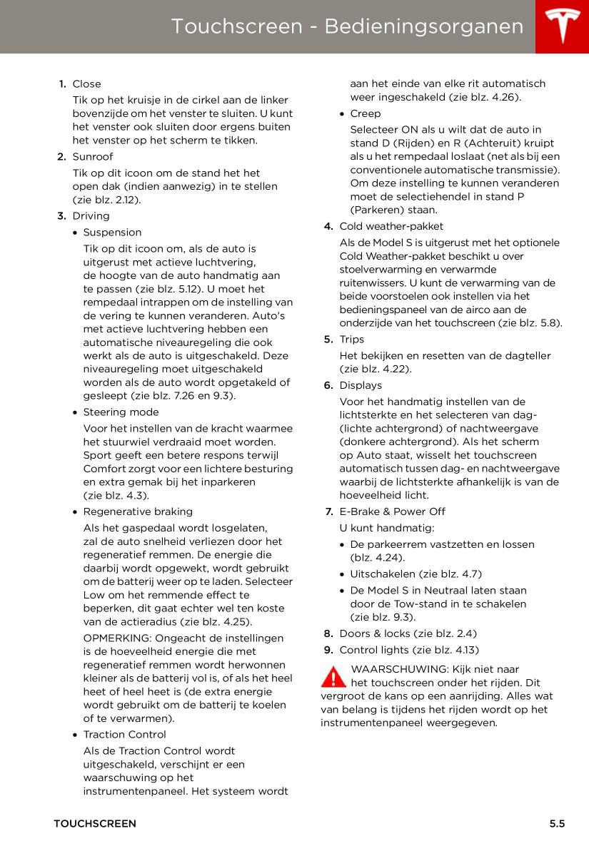 Tesla S handleiding / page 75