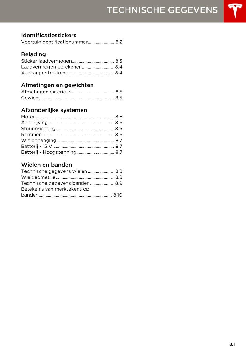 Tesla S handleiding / page 135