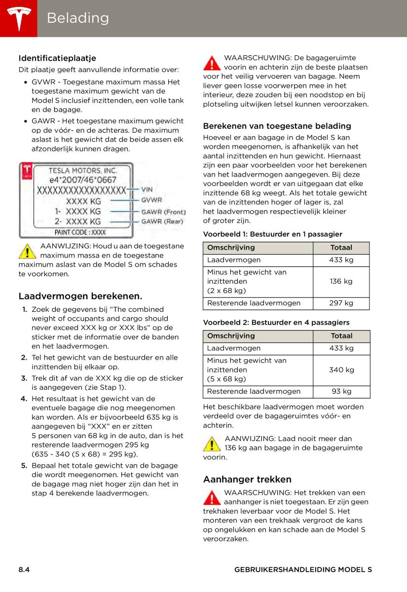 Tesla S handleiding / page 138