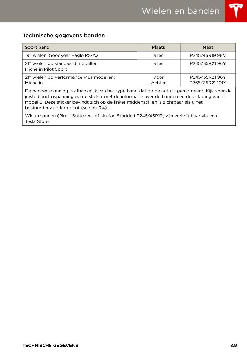 Tesla S handleiding / page 143