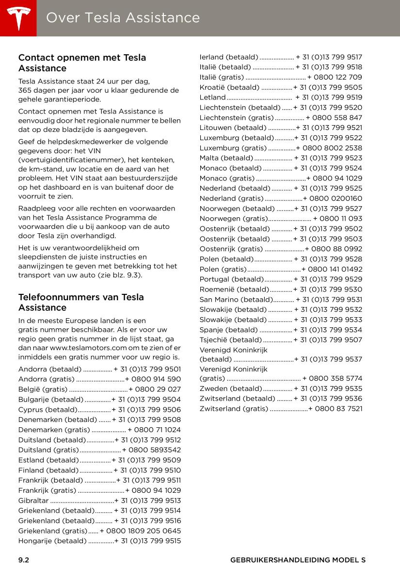 Tesla S handleiding / page 148