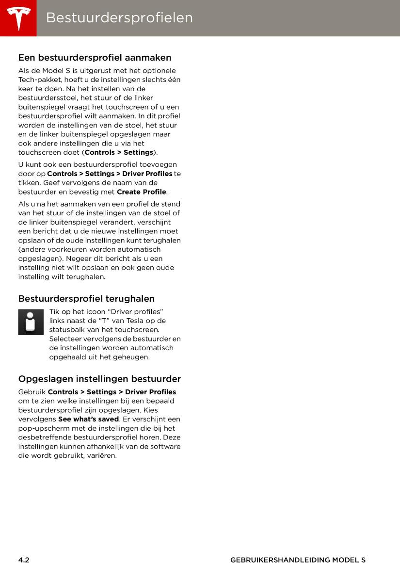 Tesla S handleiding / page 42