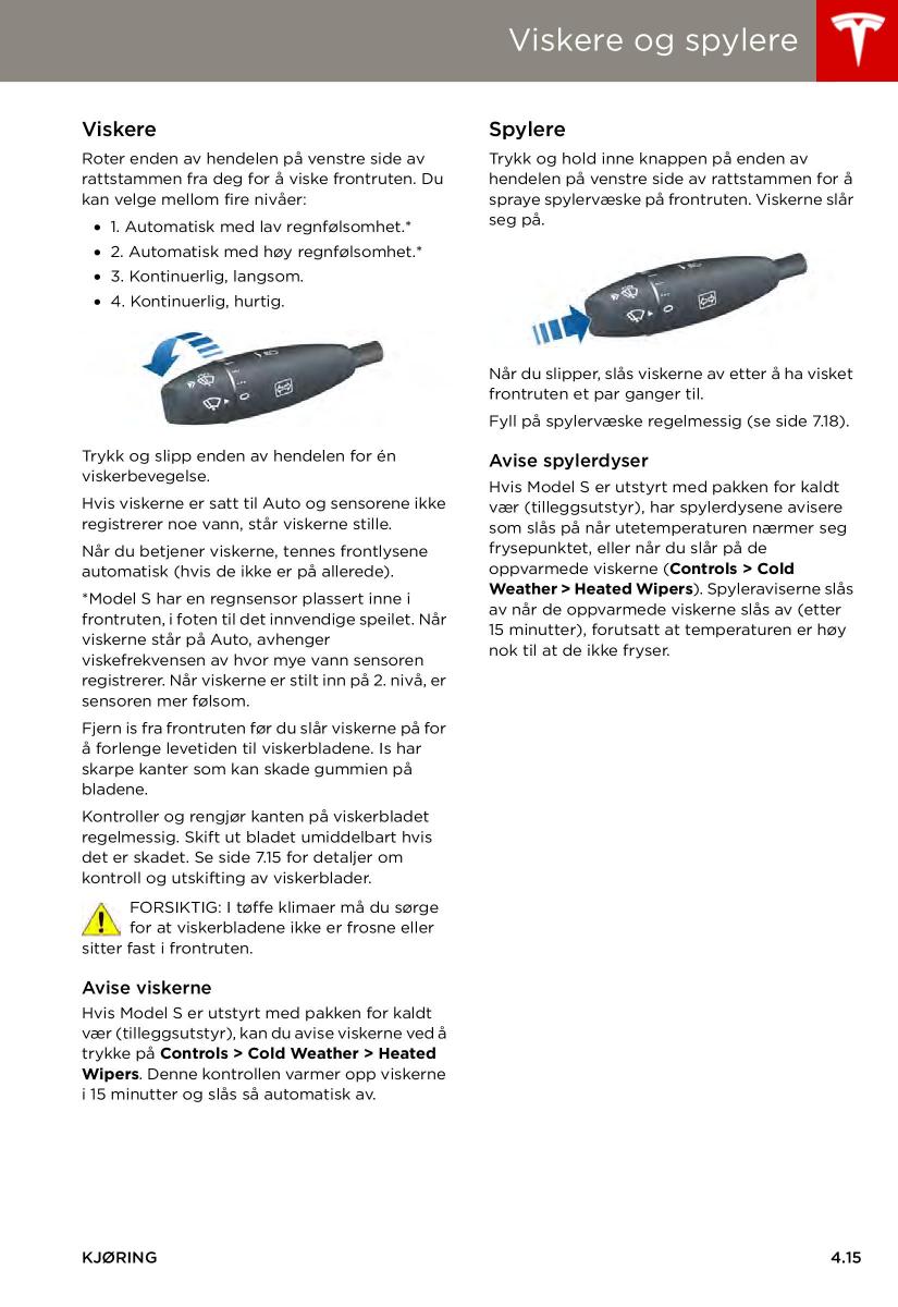 Tesla S bruksanvisningen / page 55