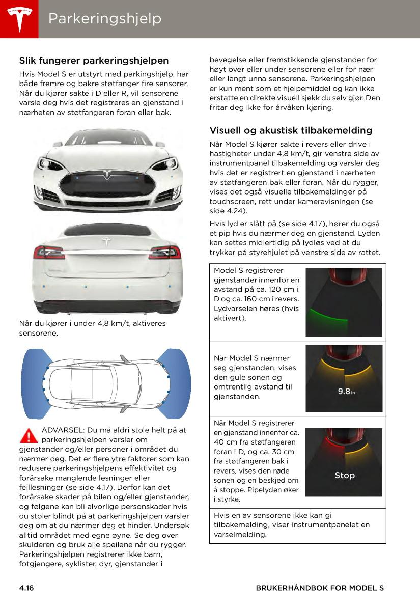 Tesla S bruksanvisningen / page 56