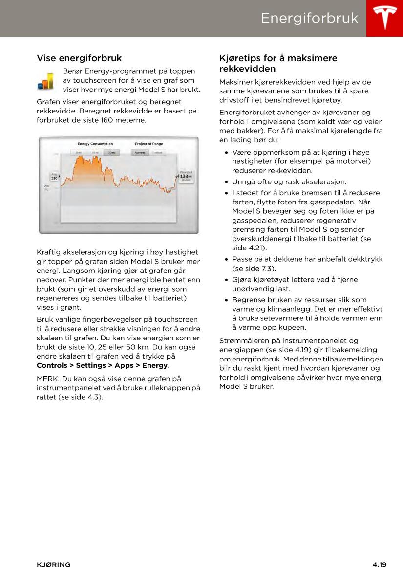 Tesla S bruksanvisningen / page 59