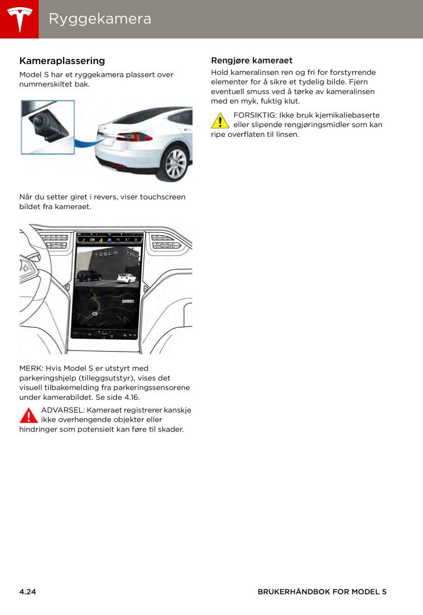 Tesla S bruksanvisningen / page 64