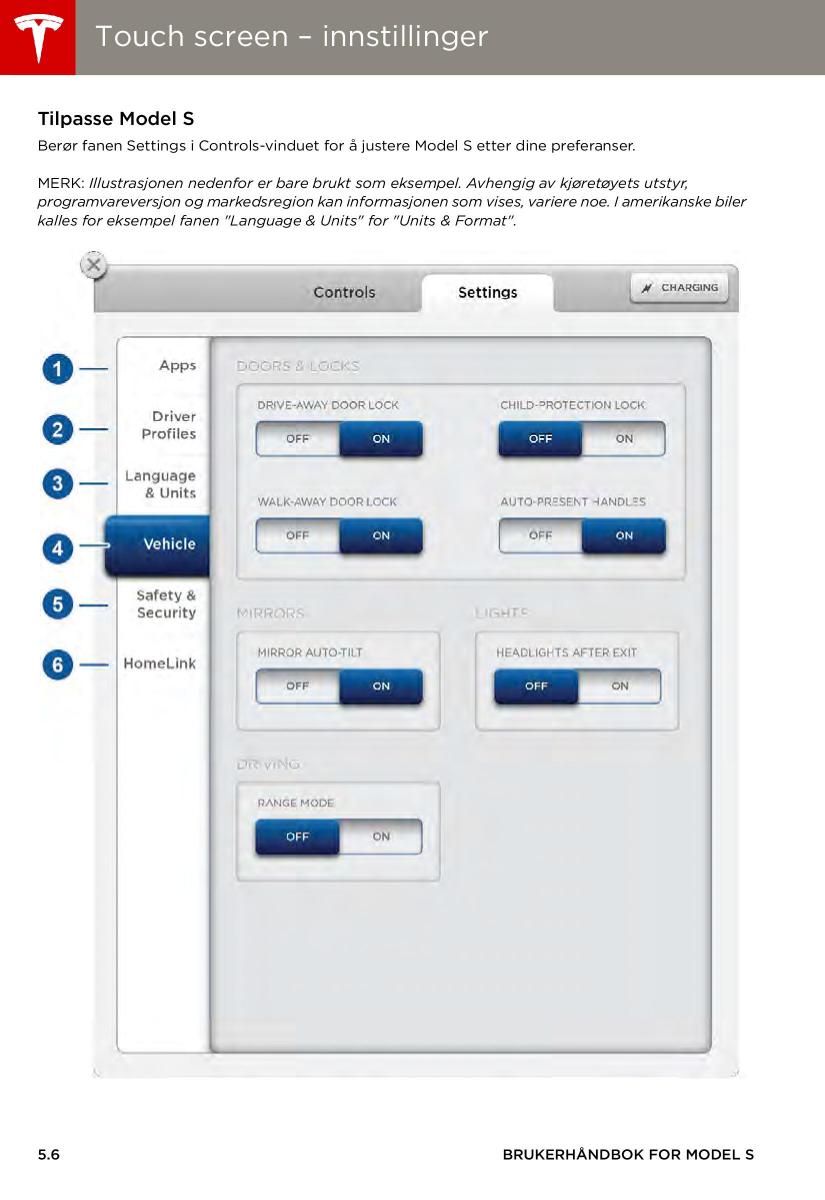 Tesla S bruksanvisningen / page 70